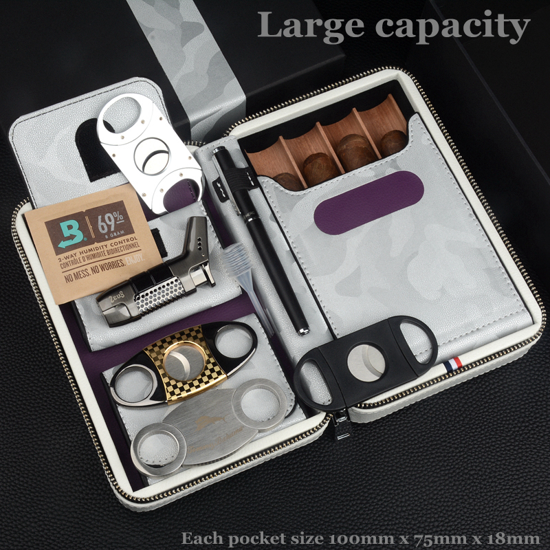 Travel Cigar Case Leather Ciga - Vape Ring 评论和价格