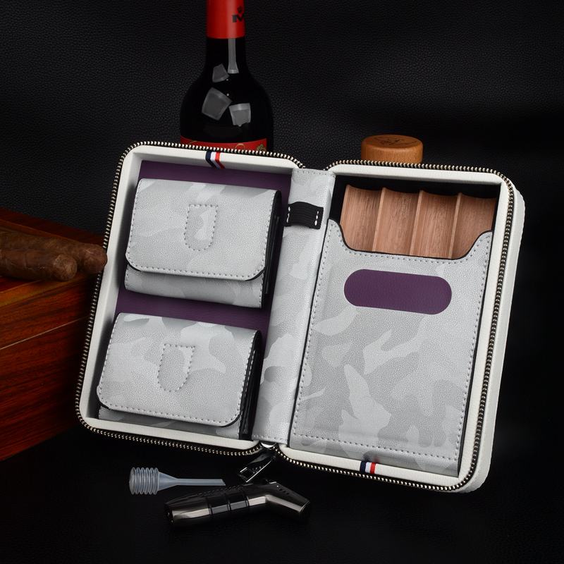 Travel Cigar Case Leather Ciga - Vape Ring 评论和价格