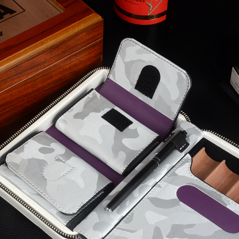 Travel Cigar Case Leather Ciga - Vape Ring 评论和价格