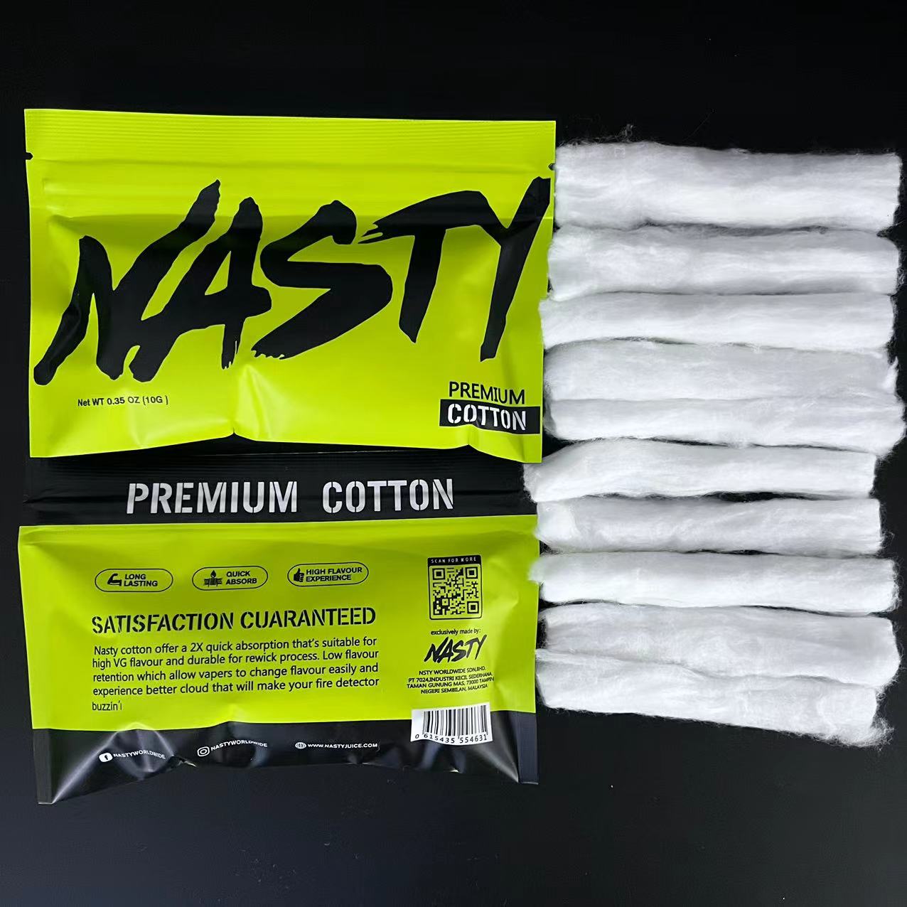 10/5 x Bag NASTY Cotton Long F - Cotton Wick Organic 评论和价格