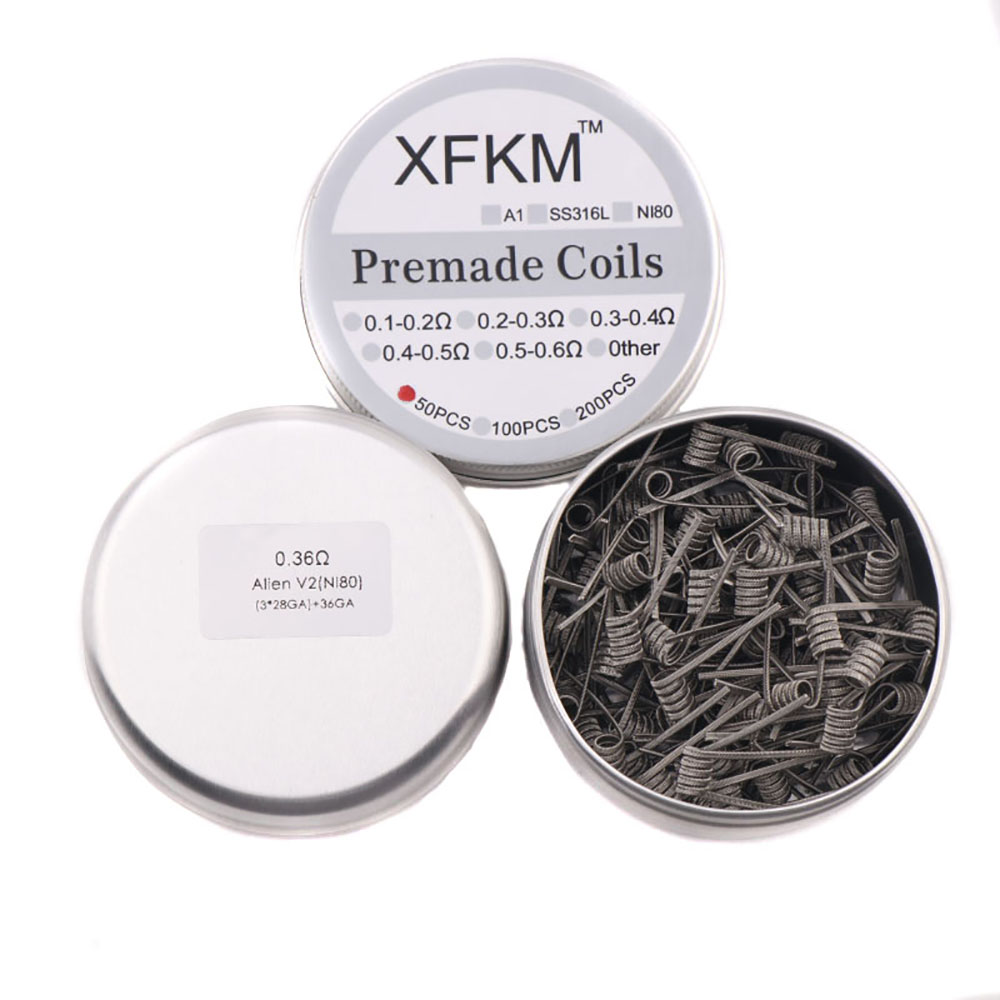 NEW XFKM 50PCS/box NI80/A1/SS3 - Clapton Wire Pre Built 评论和价格